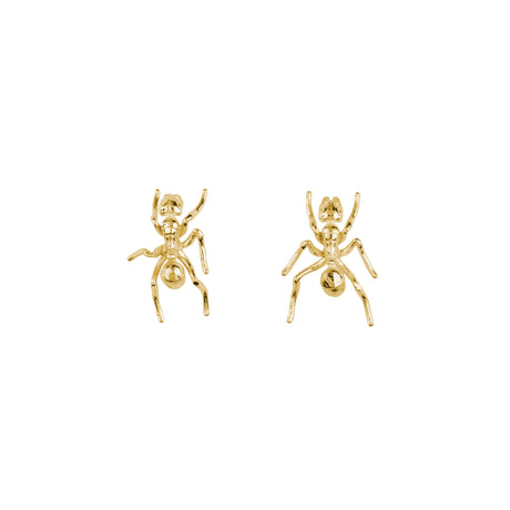 ANT earrings 18K gold handmade Nordic jewelry"