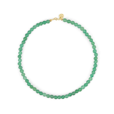 This Necklace glows with soft green Aventurine pearls, like drops of morning dew on lily pads. I
