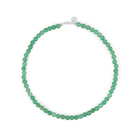 This Necklace glows with soft green Aventurine pearls, like drops of morning dew on lily pads. I