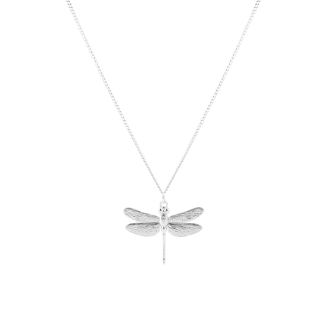 Handmade silver dragonfly necklace, delicate nature-inspired jewelry from Carolinne B