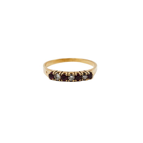 Diamond & Ruby Ring 18 k gold
