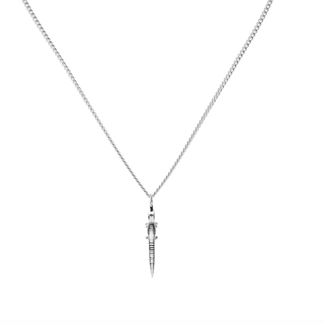 A sterling silver necklace with a pendant in the shape of an alligator's head, approximately 1 cm in size, Bold but fierce