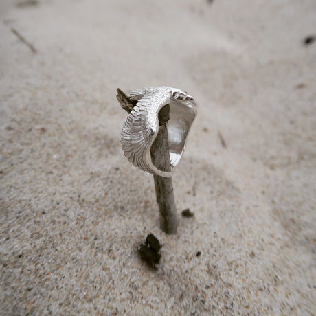 Raven Ring, luxury Scandinavian animal jewelry, handmade in Stockholm by Carolinne B