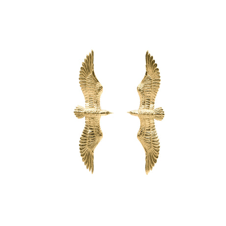 Statement bird earrings in solid silver, handcrafted nature jewelry from Sweden