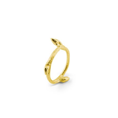 Detail of Branch Ring Bloom with Love, molded from a birch branch, solid silver, handmade by Carolinne B