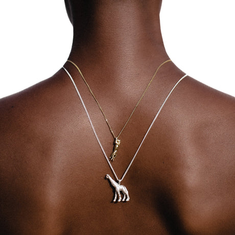 Giraffe Necklace in sterling silver, handcrafted sculptural animal-inspired jewelry – Carolinne B, Made in Stockholm