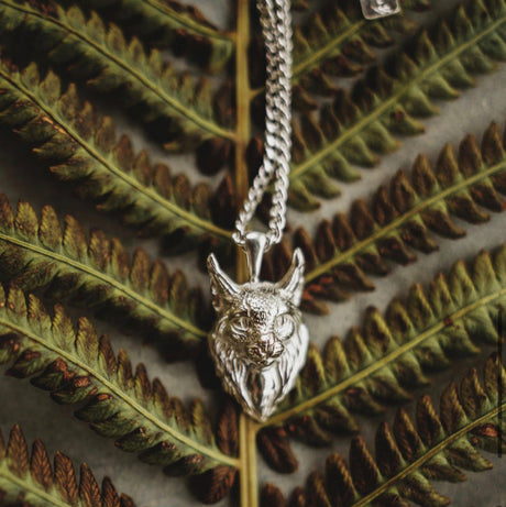 Lynx Necklace, solid silver statement necklace, luxury Stockholm jewelry, Scandinavian animal jewelry, handmade by Carolinne B