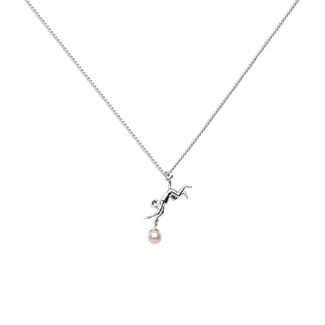 Monkey Necklace in sterling silver, handcrafted statement jewelry, animal-inspired design – Wild Collection by Carolinne B, Made in Stockholm