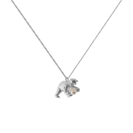 Polar Bear Necklace, luxury Stockholm jewelry, Scandinavian animal jewelry, handmade by Carolinne B