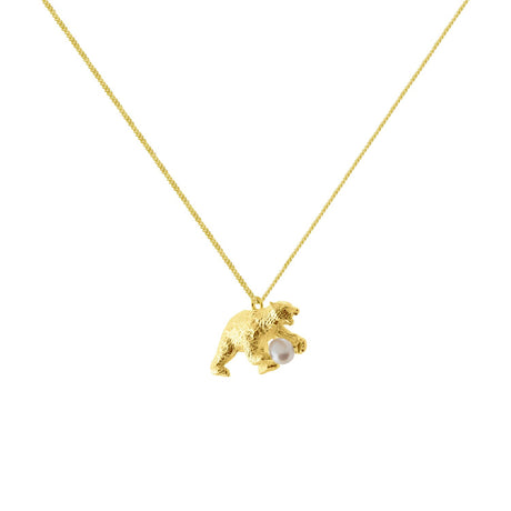 Polar Bear Necklace, luxury Stockholm jewelry, Scandinavian animal jewelry, handmade by Carolinne B