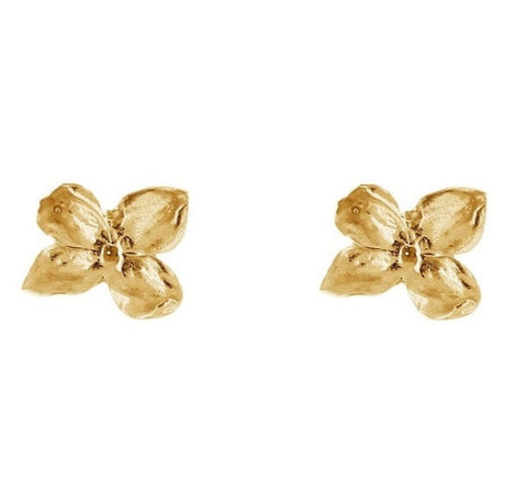A pair of 18K gold-plated silver earrings shaped like lilac flowers. Casted from a real Lilac Flower 